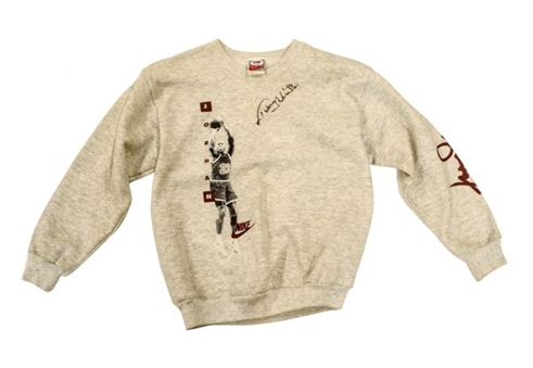 Johnny Unitas Autographed Michael Jordan Sweatshirt